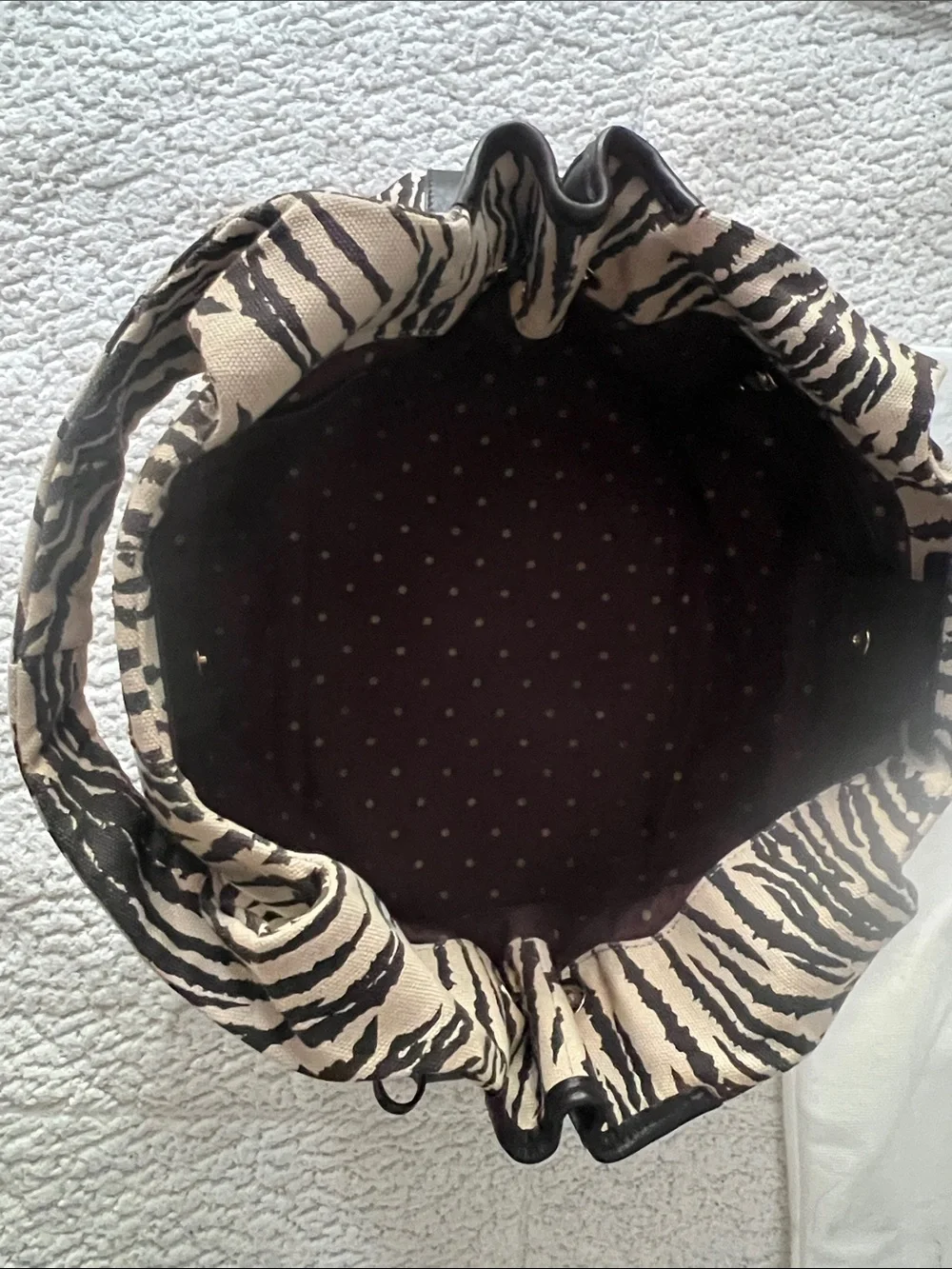 kate spade Zebra-Print Shoulder Bag in Black and Cream